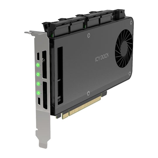 ICY DOCK ExpressSlot Slide 4 Bay M.2 NVMe SSD PCIe 5.0 x16 Mobile Rack Enclosure