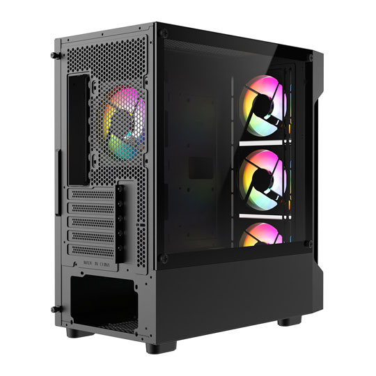 CiT Bolt Tempered Glass Black MicroATX Gaming Case : image 4