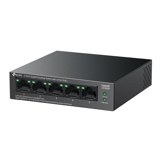 tp-link LS105GP 5-Port Gigabit Desktop Switch with 4-Port PoE+ : image 2