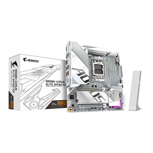Gigabyte AMD B850M AORUS ELITE Wi-Fi 6E ICE mATX Motherboard