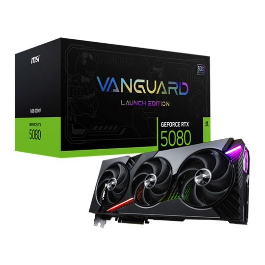 MSI NVIDIA GeForce RTX 5080 16GB VANGUARD SOC LAUNCH EDITION Blackwell Graphics Card