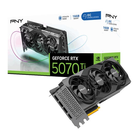 PNY NVIDIA GeForce RTX 5070 Ti 16GB OC Triple Fan Blackwell Graphics Card