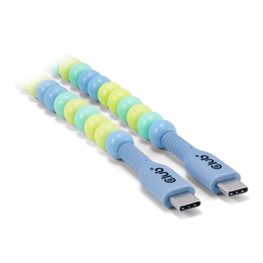 Club3D 2m Blue Beaded USB Type-C to USB Type-C Cable