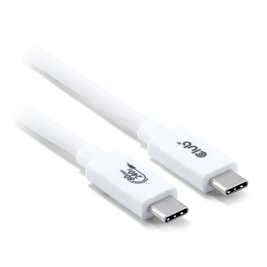 Club3D 1.2-Metre Thunderbolt 5 (80Gbps) White USB-C to USB-C Cable : image 3