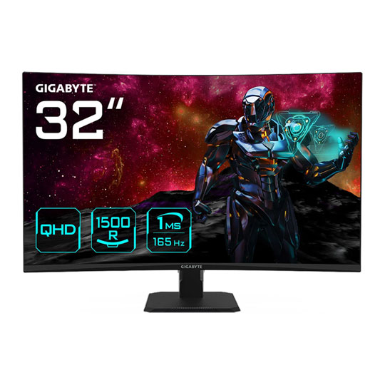 Open Box Gigabyte 31.5" GS32QC QHD 165Hz FreeSync Premium VA Curved Gaming Monitor : image 1