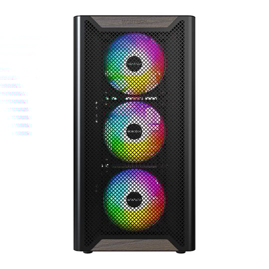 Montech XR WOOD Black Mid Tower PC Case with 4x ARGB Fans : image 3
