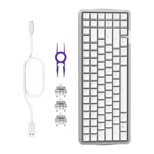 NZXT Function Elite MiniTKL Magnetic Switches Wired RGB Gaming Keyboard White : image 4