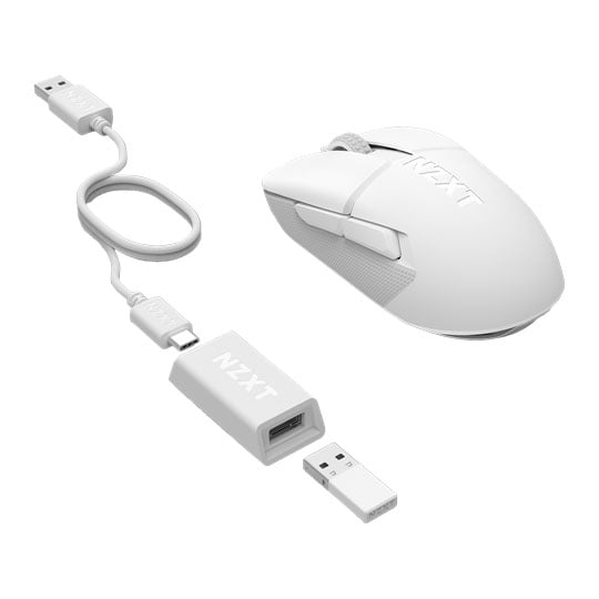 NZXT Lift Elite Optical Wireless/Wired Gaming Mouse White : image 4