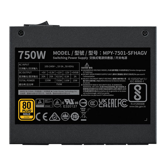 CoolerMaster V SFX 750 Watt ATX 3.1 Fully Modular 80+ Gold PCIe 5 PSU/Power Supply : image 4