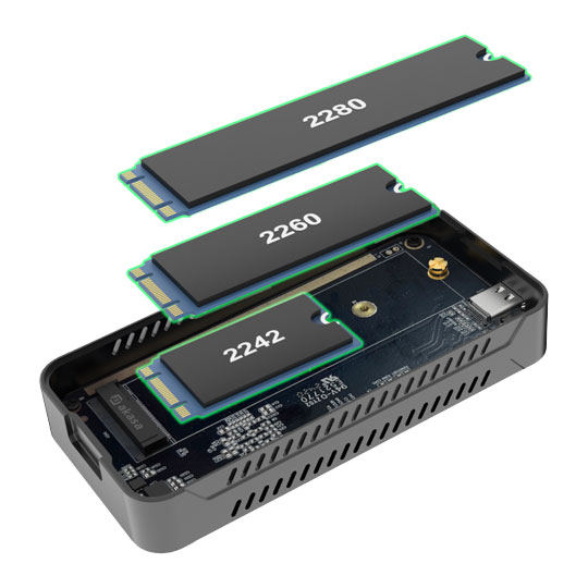 Akasa USB4 40Gbps to M.2 PCIe NVMe SSD Aluminium Enclosure : image 2