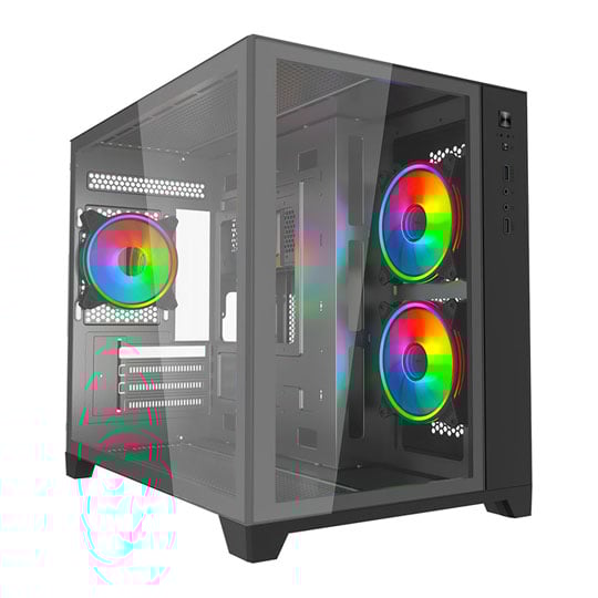 Vida Akira V2 Black Tempered Glass Micro-ATX PC Gaming Case