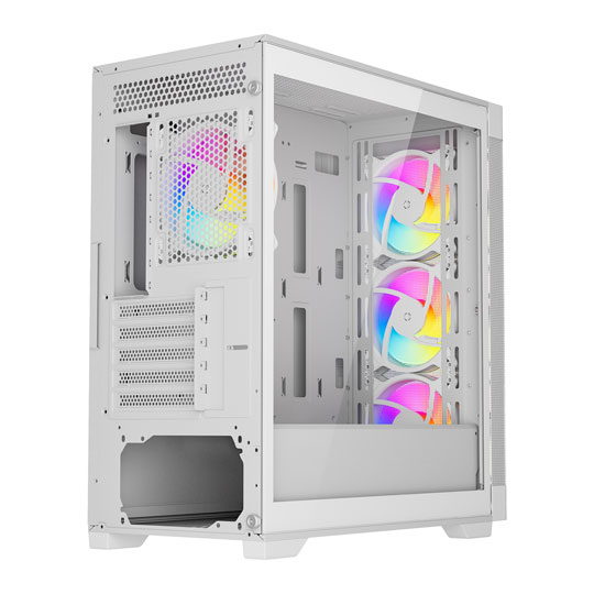 VIDA Zephyr V2 White Tempered Glass Micro-ATX PC Gaming Case : image 4