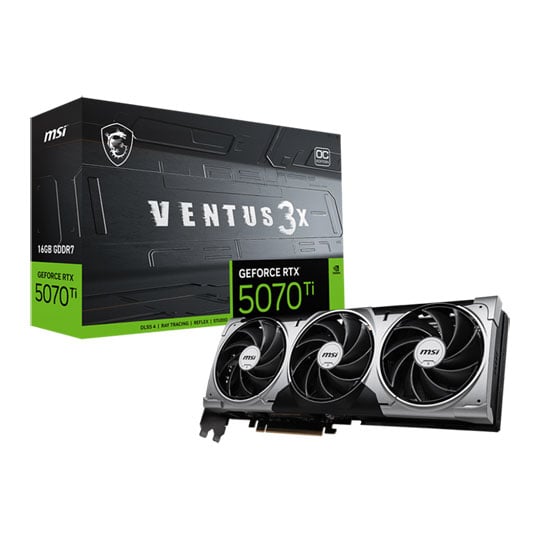 MSI NVIDIA GeForce RTX 5070 Ti 16GB VENTUS 3X OC  Blackwell Graphics Card