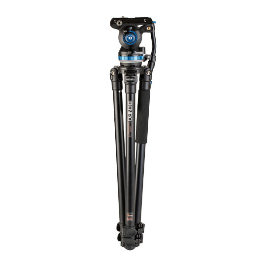 Benro A373F Aluminum Single Tube S8PRO Head - 75mm Half Ball Adapter, 3 Leg Sections, : image 2