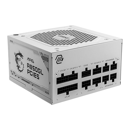 MSI MAG A850GL PCIE5 White 850W Full Modular 80+ Gold PCIE 5.1 ATX3.1 Compact Power Supply : image 2