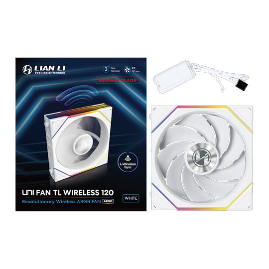 Lian Li UNI TL Wireless Reverse Blade 120mm ARGB PWM Fan White : image 4