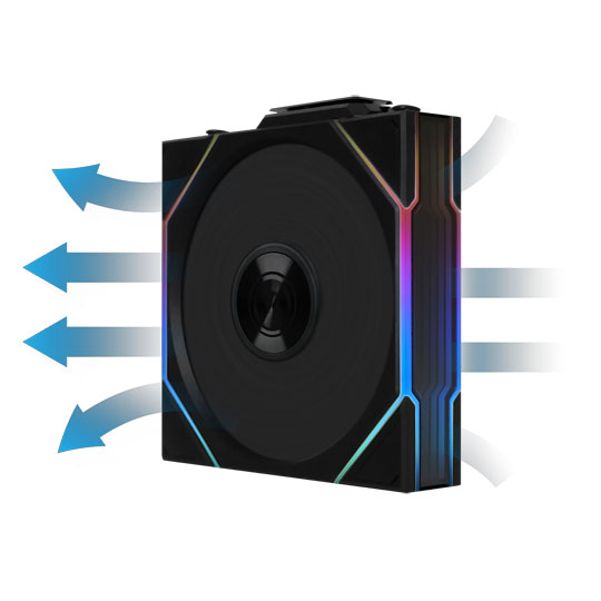 Lian Li UNI TL Wireless Reverse Blade 120mm ARGB PWM Fan Black 3 Pack with L-Wireless Hub