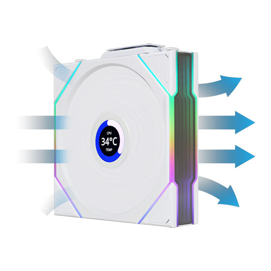 Lian Li UNI TL LCD Wireless 120mm ARGB PWM Fan White
