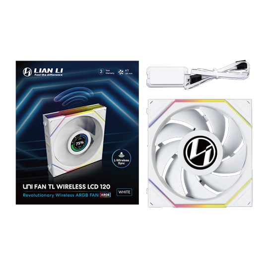 Lian Li UNI TL LCD Wireless 120mm ARGB PWM Fan White : image 4