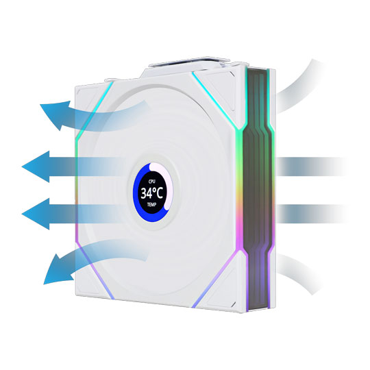 Lian Li UNI TL LCD Wireless Reverse Blade 120mm ARGB PWM Fan White