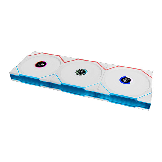 Lian Li UNI TL LCD Wireless 120mm ARGB PWM Fan White 3 Pack with L-Wireless Hub