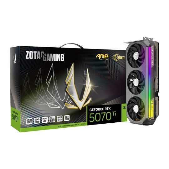 ZOTAC NVIDIA GeForce RTX 5070 Ti AMP EXTREME INFINITY 16GB RGB Blackwell Graphics Card