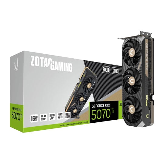 ZOTAC NVIDIA GeForce RTX 5070 Ti SOLID CORE 16GB Blackwell Graphics Card