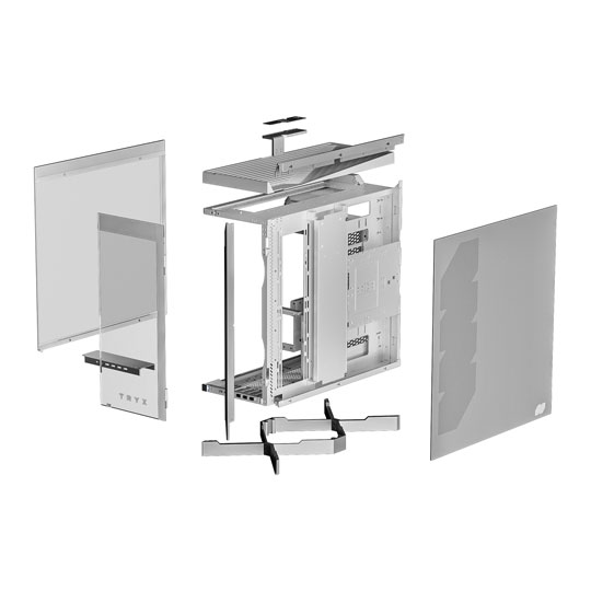 TRYX LUCA L70 White Mid-Tower Tempered Glass E-ATX PC Gaming Case : image 4