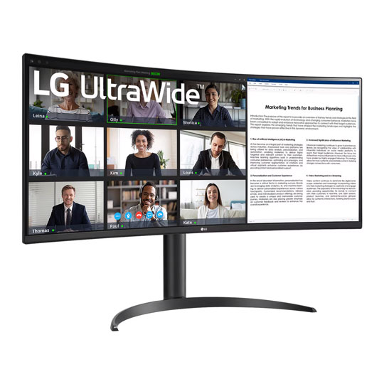 LG 34" Ultrawide 34WR55QK-B QHD Curved HDR Business/Gaming Monitor : image 2