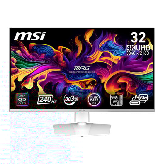 MSI 31.5" MPG 321URXW QD-OLED UHD 240Hz White G-Sync Compatible Monitor