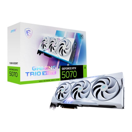 MSI NVIDIA GeForce RTX 5070 12GB GAMING TRIO OC WHITE Blackwell Graphics Card