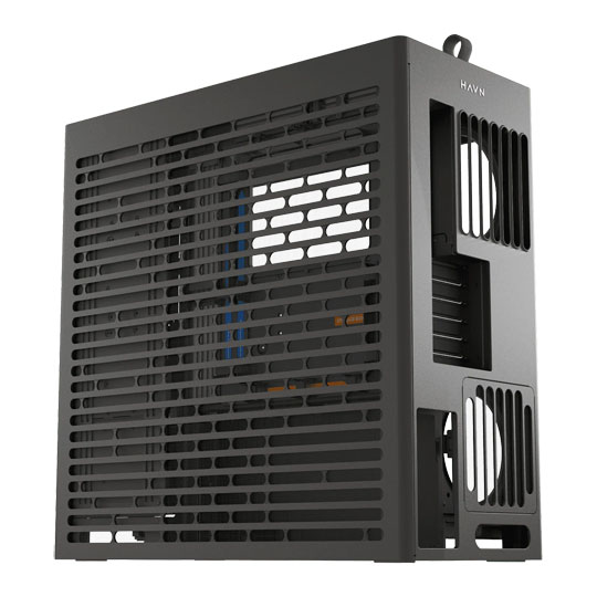 HAVN HS420 Black Hybrid Dual Chamber Mid Tower Tempered Glass Chassis : image 3