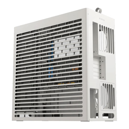 HAVN HS420 White Hybrid Dual Chamber Mid Tower Tempered Glass Chassis : image 3