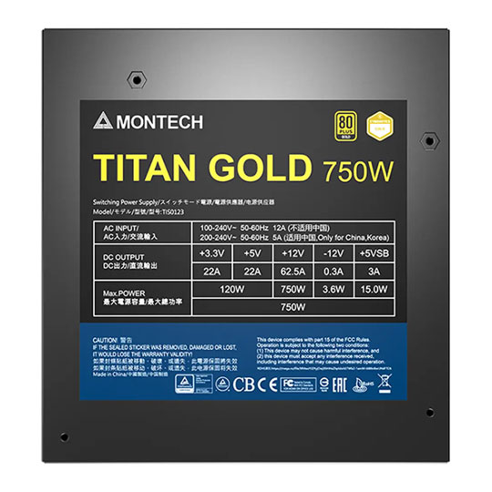 Montech TITAN GOLD 750W PCIE 5 80+ GOLD ATX3.0 Fully Modular Power Supply : image 3