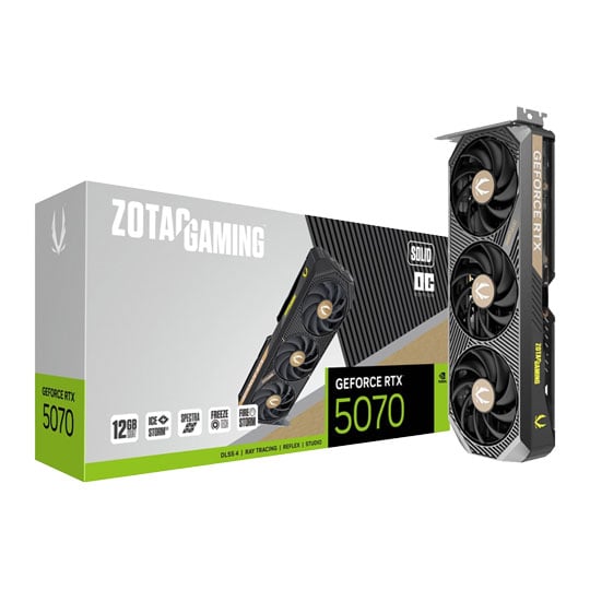 ZOTAC NVIDIA GeForce RTX 5070 SOLID OC 12GB Blackwell Graphics Card