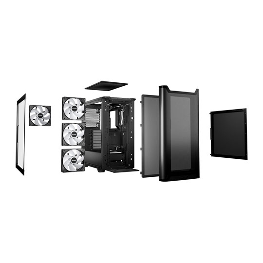 be quiet! Pure Base 501 LX Tempered Glass Window Black RGB Mid Tower PC Gaming Case : image 4