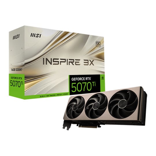 MSI NVIDIA GeForce RTX 5070 Ti 16GB INSPIRE 3X OC Blackwell Graphics Card