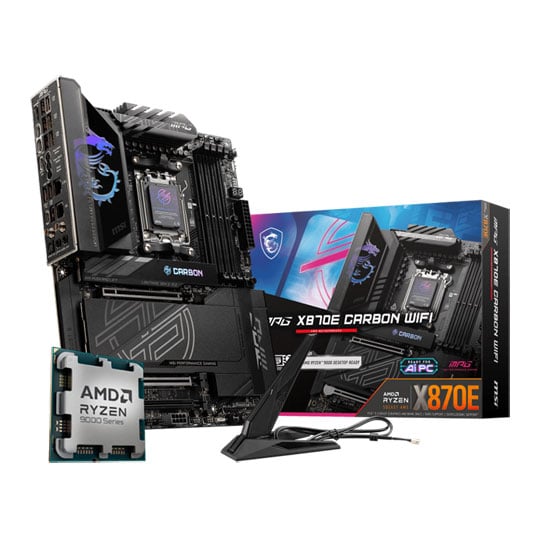AMD Ryzen 9 9950X3D OEM Processor + MSI MPG X870E Carbon WiFi Motherboard Bundle