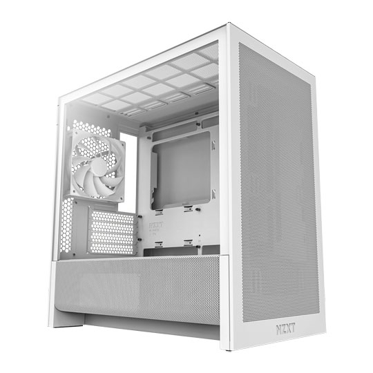NZXT H3 Flow Tempered Glass White Micro-ATX PC Gaming Case