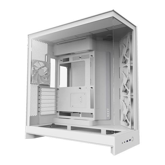 NZXT H9 Flow (2025) Tempered Glass Dual Chamber Mid Tower with 3 F140Q Fans White