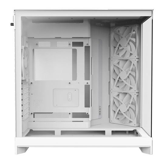 NZXT H9 Flow (2025) Tempered Glass Dual Chamber Mid Tower with 3 F140Q Fans White