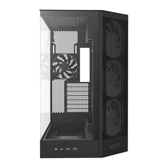 NZXT H9 Flow RGB (2025) Tempered Glass Dual Chamber Mid Tower with F420 RGB Core Black : image 3