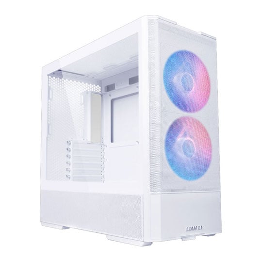 Refurbished Lian Li LANCOOL 207 White Mid Tower Compact Tempered Glass PC Gaming Case