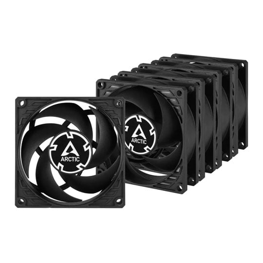 Arctic P8 Silent Black 80mm Pressure Optimised Fan 5 Pack