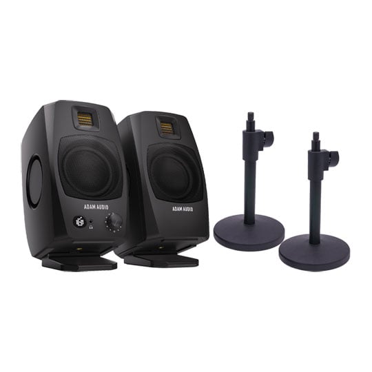 ADAM Audio D3V Desktop Monitor System - Black+ Stands