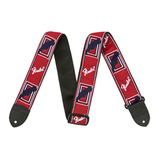 Fender Monogrammed Strap, Red/White/Blue, 2""