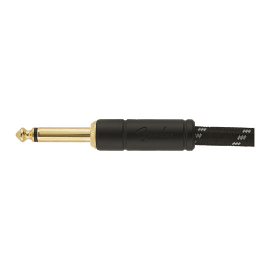 Fender Deluxe Series Instrument Cable, Straight/Angle, Black Tweed (15 ft) : image 2