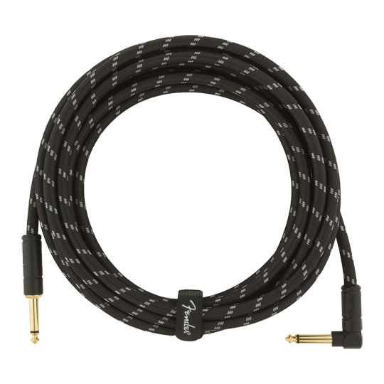 Fender Deluxe Series Instrument Cable, Straight/Angle, Black Tweed (15 ft) : image 4