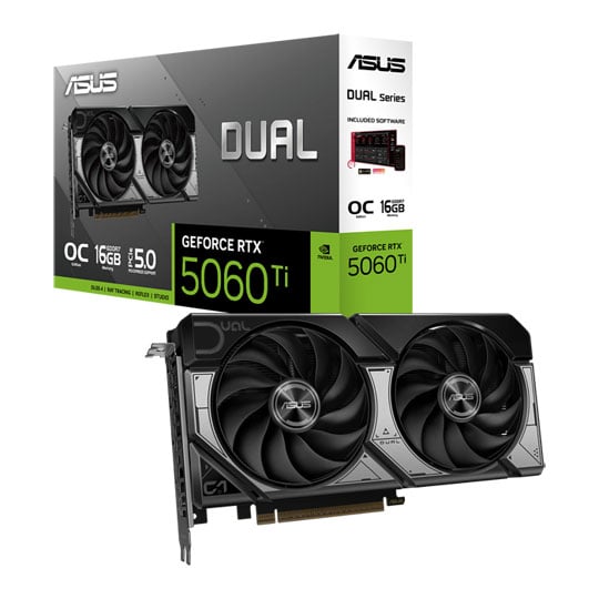 ASUS NVIDIA GeForce RTX 5060 Ti DUAL OC 16GB Blackwell Graphics Card