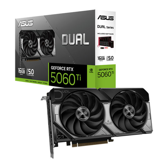 ASUS NVIDIA GeForce RTX 5060 Ti DUAL 16GB Blackwell Graphics Card